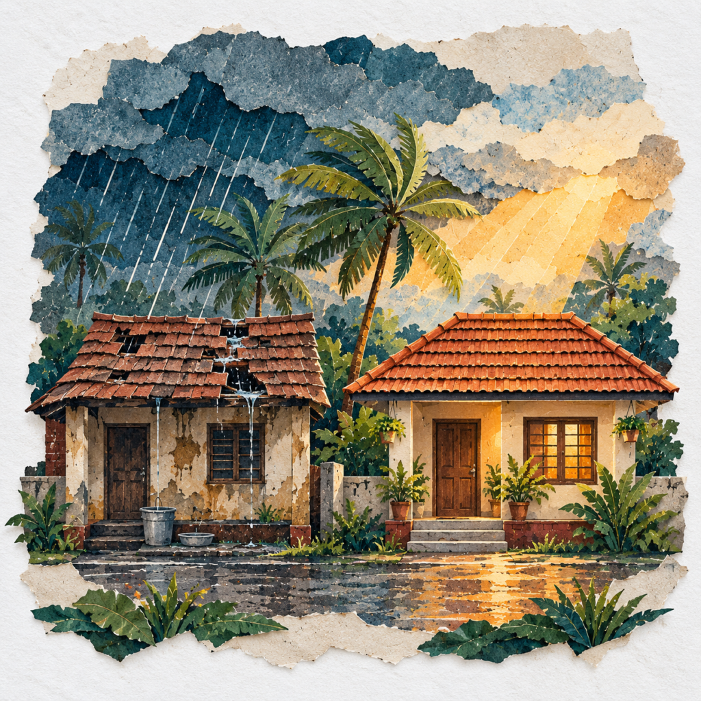 stormy skies, warm refuge